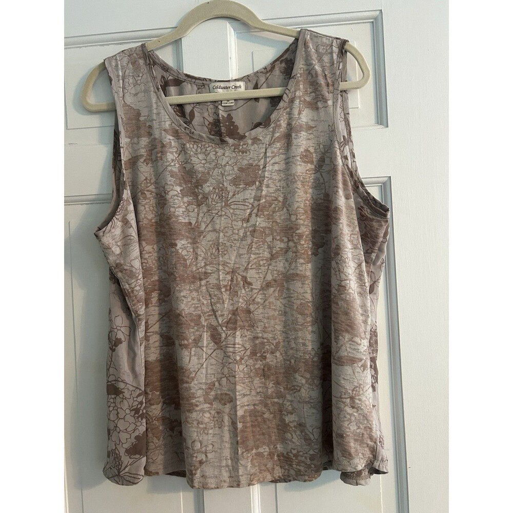 COLDWATER CREEK Women’s Plus Size Floral Cotton Blend Top Size 2X